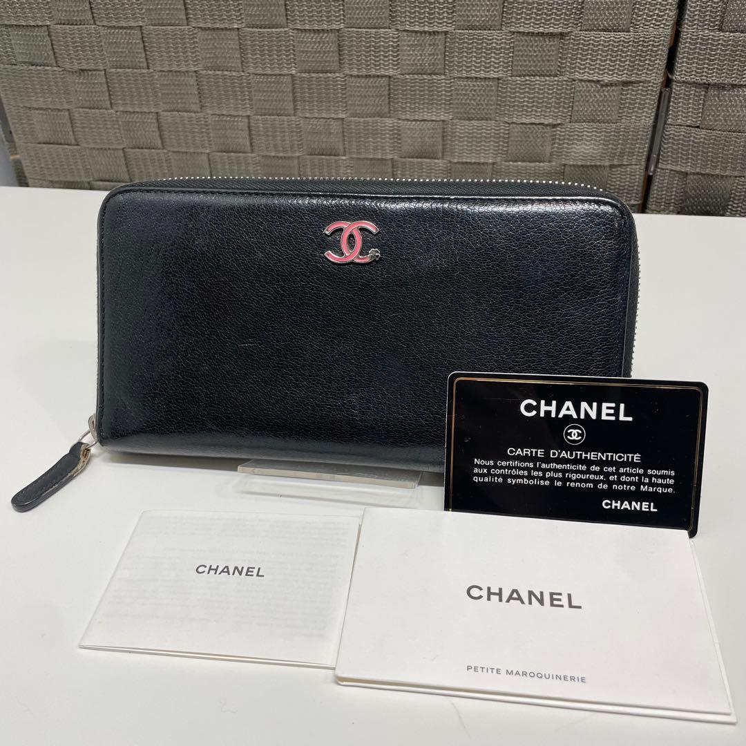 H*i様 CHANEL 長財布　ブラック　花柄　ココマーク