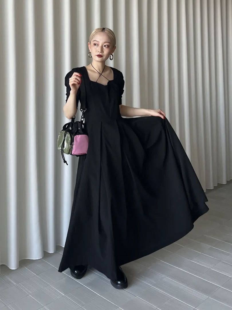 ワンピース AmeriVINTAGE SEERSUCKER VOLUME HEM DRESS