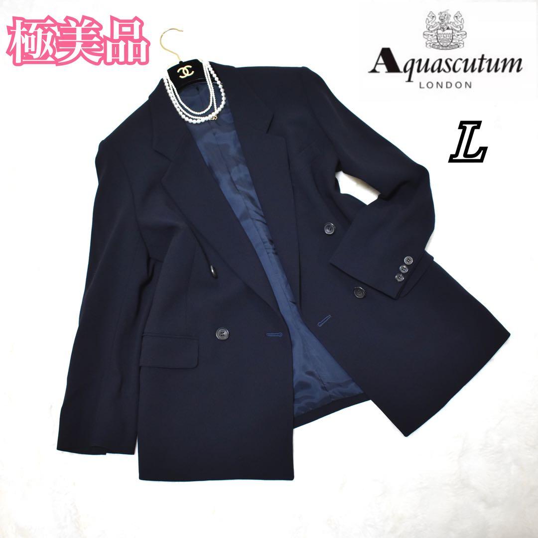極美品✨アクアスキュータム ダブルテーラードジャケット ウール　着用1回　黒