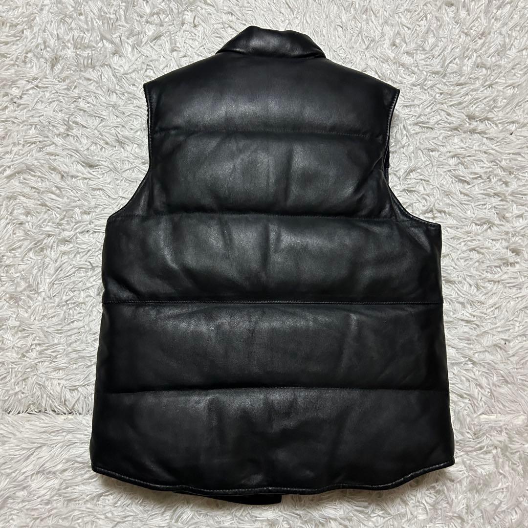 schott ショット リバーシブル 本革 レザー ダウンベスト ブラック 黒