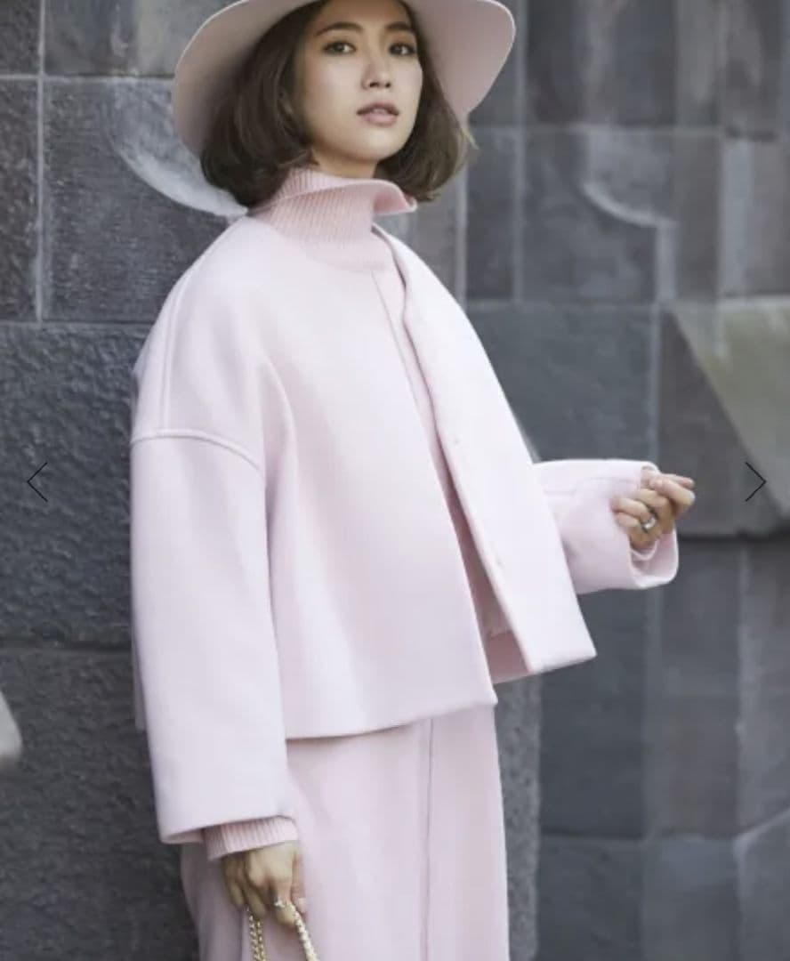 セブンテン バイ ミホカワヒト ダブルフェイスショートコート ピンク M