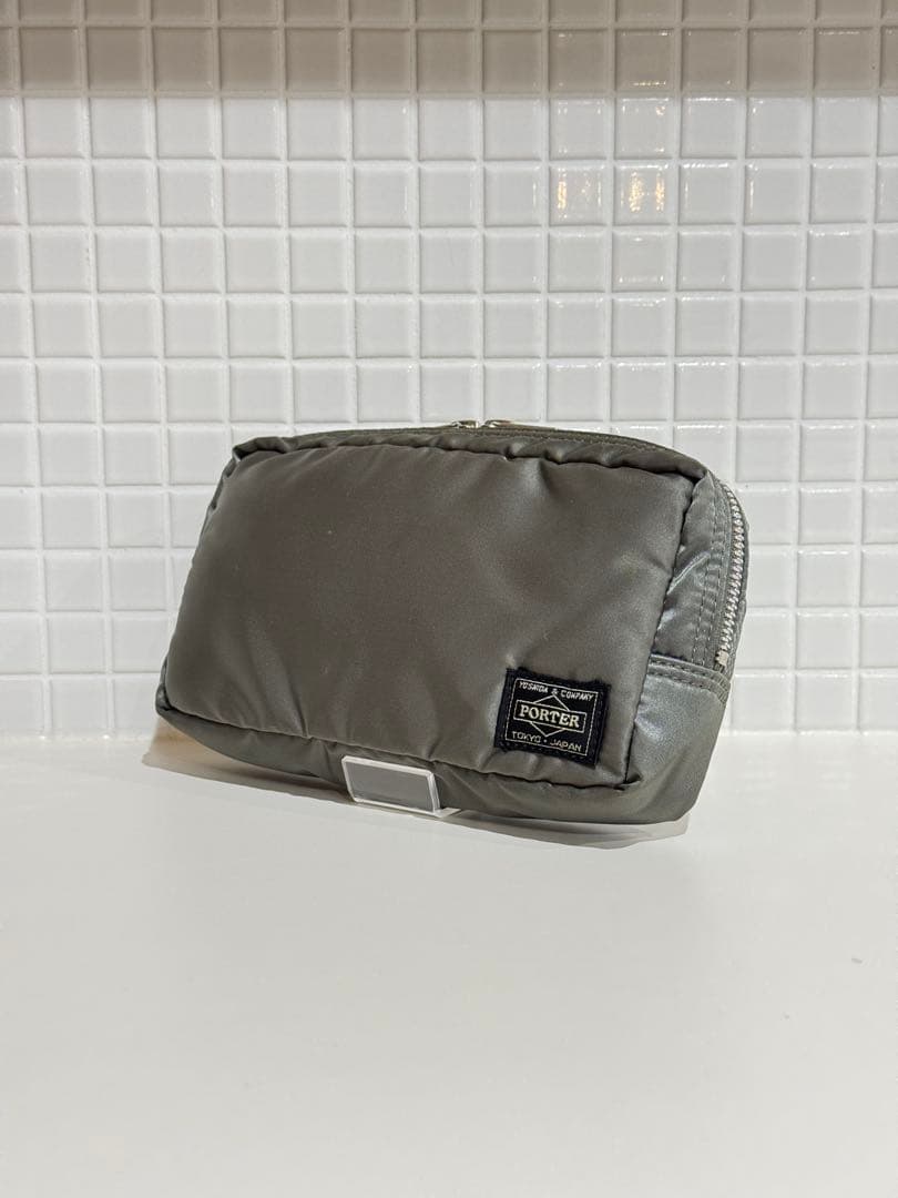 【美品】廃盤 大人気 ポーター PORTER タンカー ポーチ シルバーグレー