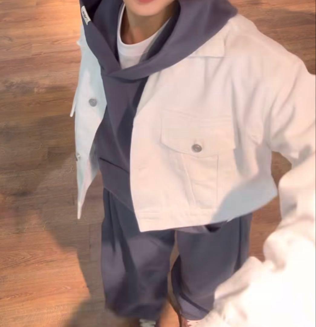 version of you クロップドデニムジャケット ホワイト