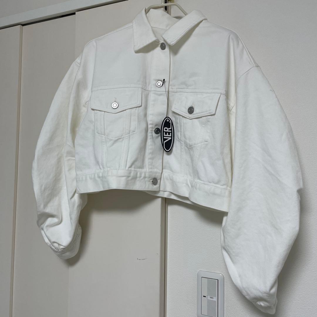 version of you クロップドデニムジャケット ホワイト