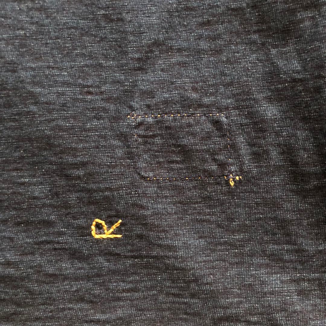 45R♪インディゴフリルカットソーブラウス　45R刺繍