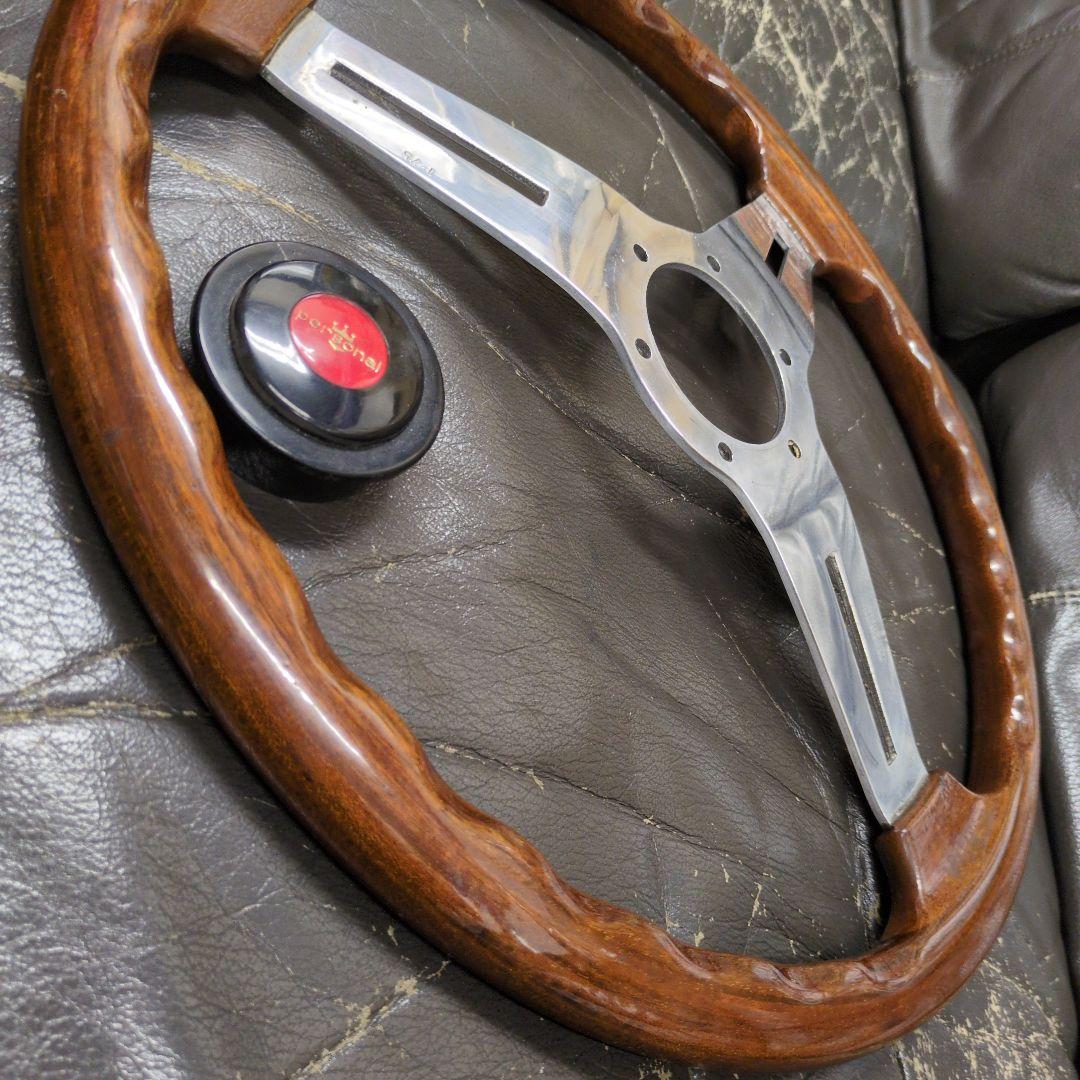 さ*ら様 美品　personal　ウッドステアリング　39%　当時物　パーソナル