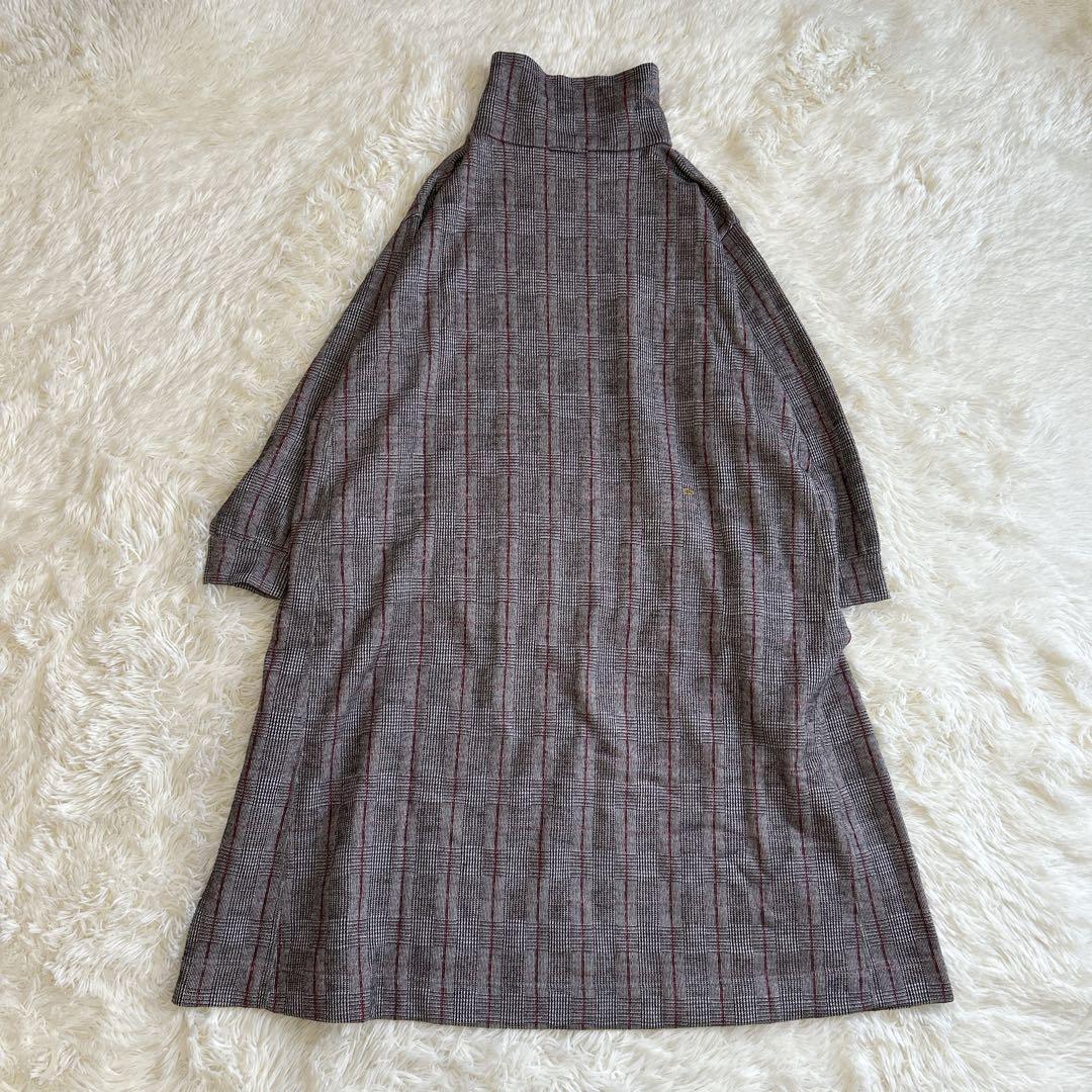 ⭐︎⭐︎⭐︎様　45R ジャージフラノ ワンピース ドレス グレンチェック 現行 近年