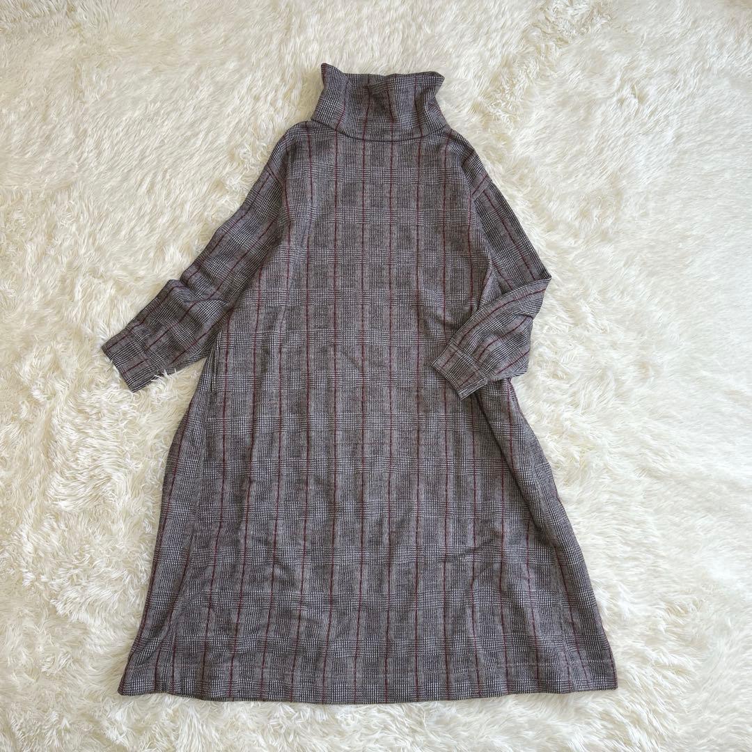 ⭐︎⭐︎⭐︎様　45R ジャージフラノ ワンピース ドレス グレンチェック 現行 近年