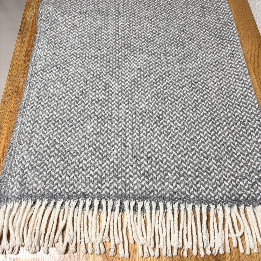 【美品】KLIPPAN クリッパン ウール ブランケット ポルカ グレー