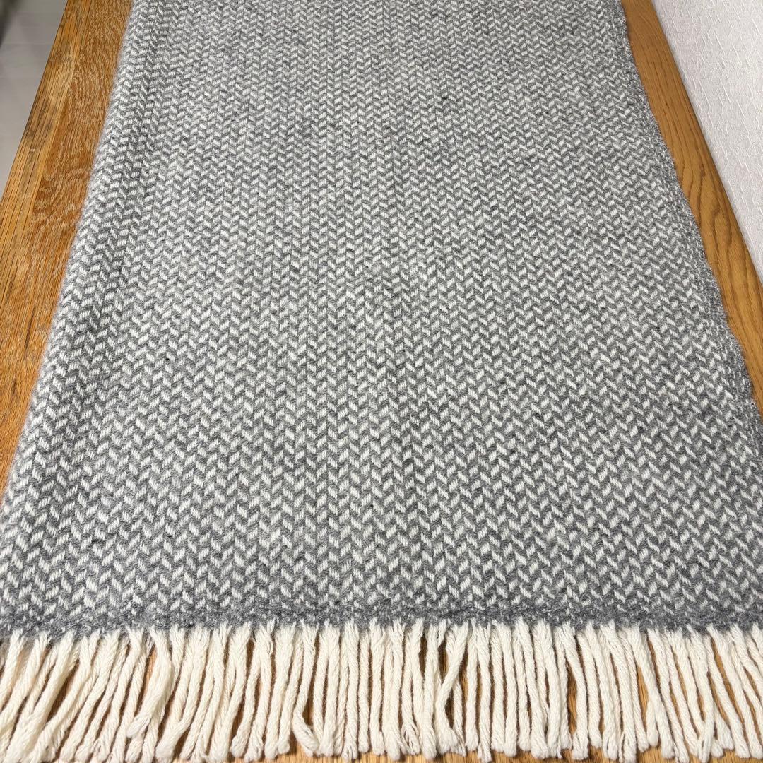 【美品】KLIPPAN クリッパン ウール ブランケット ポルカ グレー