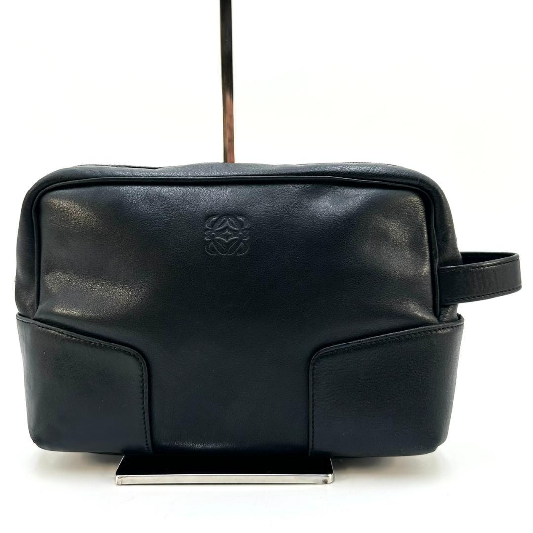 LOEWE ロエベ アナグラム型押し クラッチバッグ セカンドバッグ ブラック