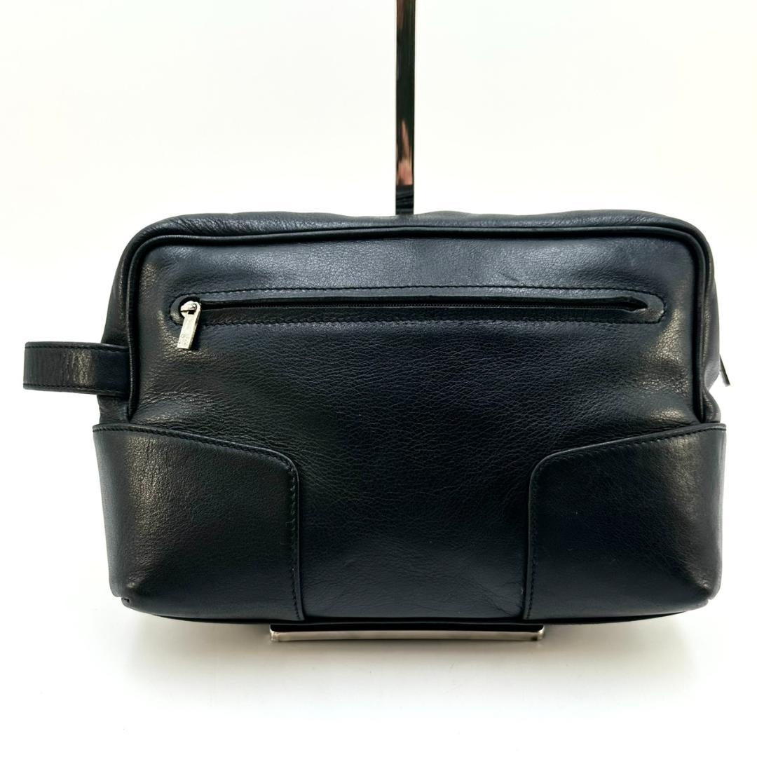 LOEWE ロエベ アナグラム型押し クラッチバッグ セカンドバッグ ブラック