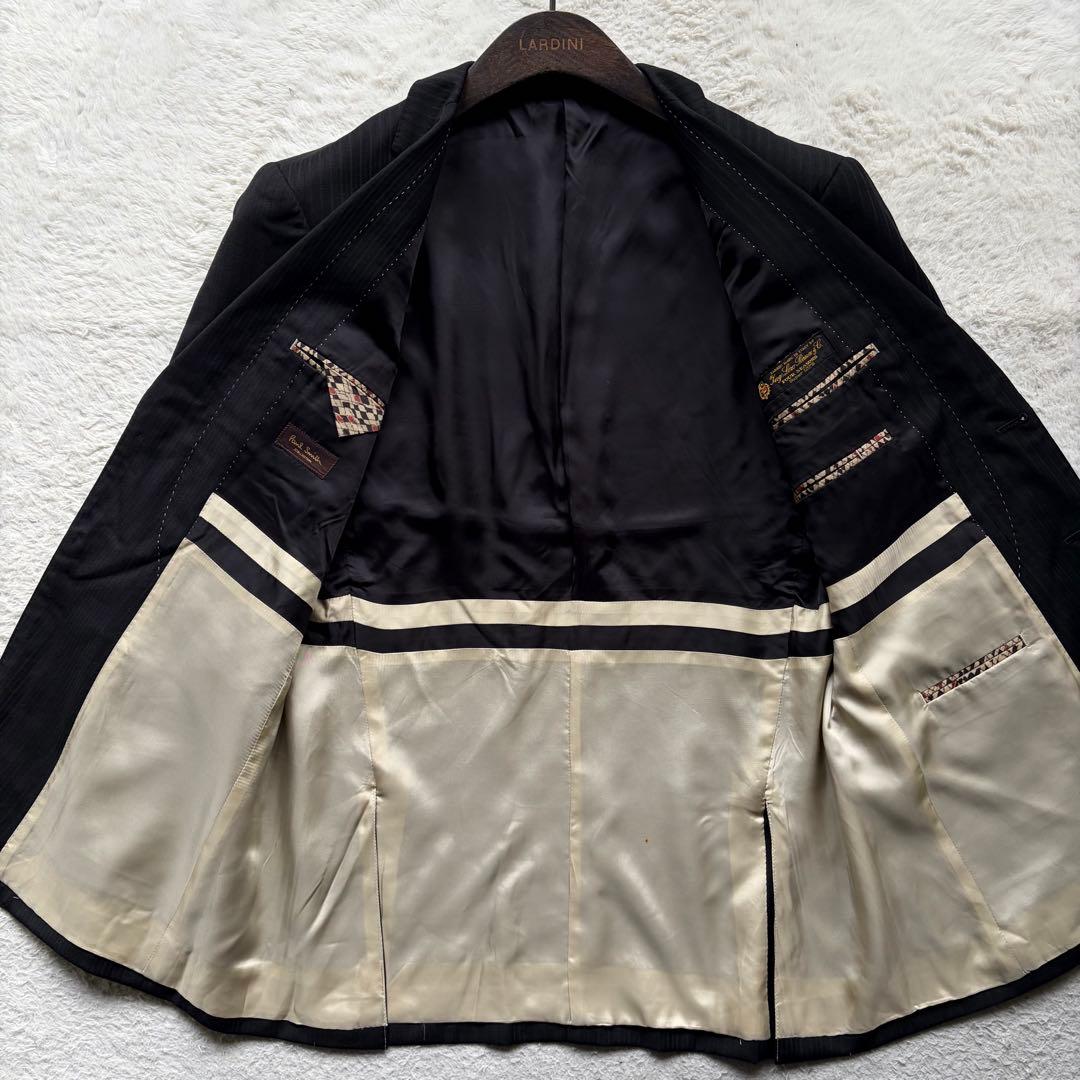 【XLサイズ】ポールスミスコレクション×ロロピアーナ スーツ 裏地総柄 ブラック