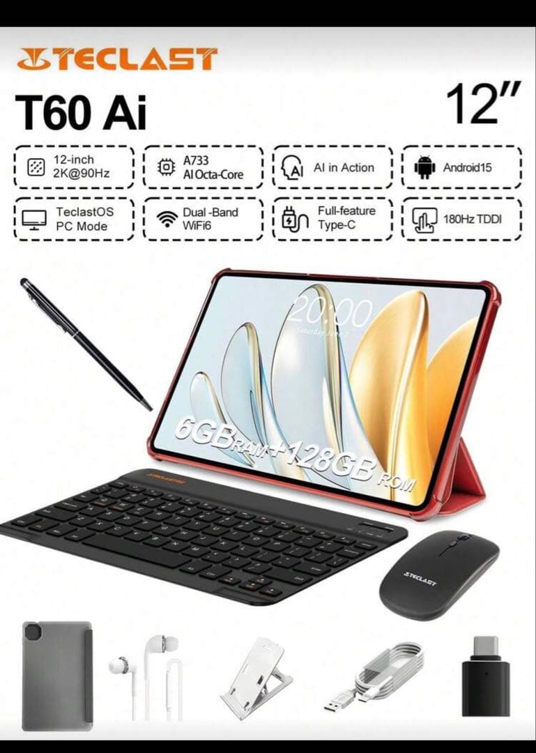 Androidタブレット本体 Teclast T60 AI 128GB 6GB RAM