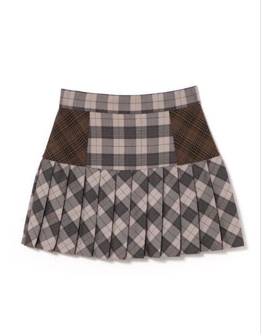 正規品 S Coco check pleats skirt pink beige