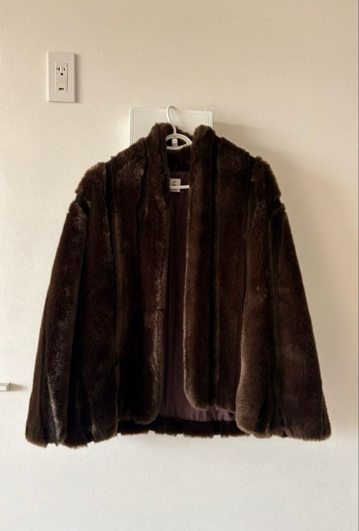 6 ROKU フェイクミンクファーコート