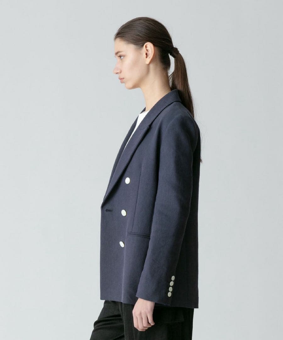 アルアバイル　マットクロスダブルブレストジャケット ネイビー　ルルウィルビー