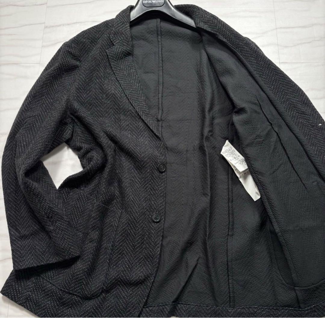 エンポリオアルマーニ ヘリンボーン ストレッチ テーラードジャケット 現行黒タグ