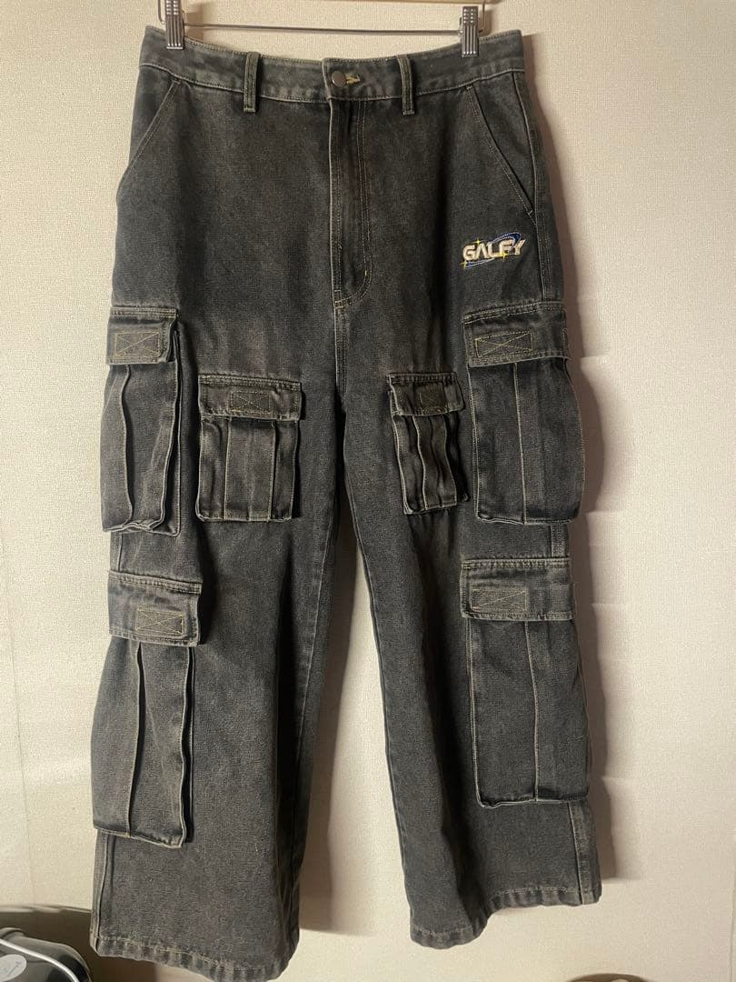 GALFY ダーティーデニムワイドカーゴ ブラウン L 中型犬