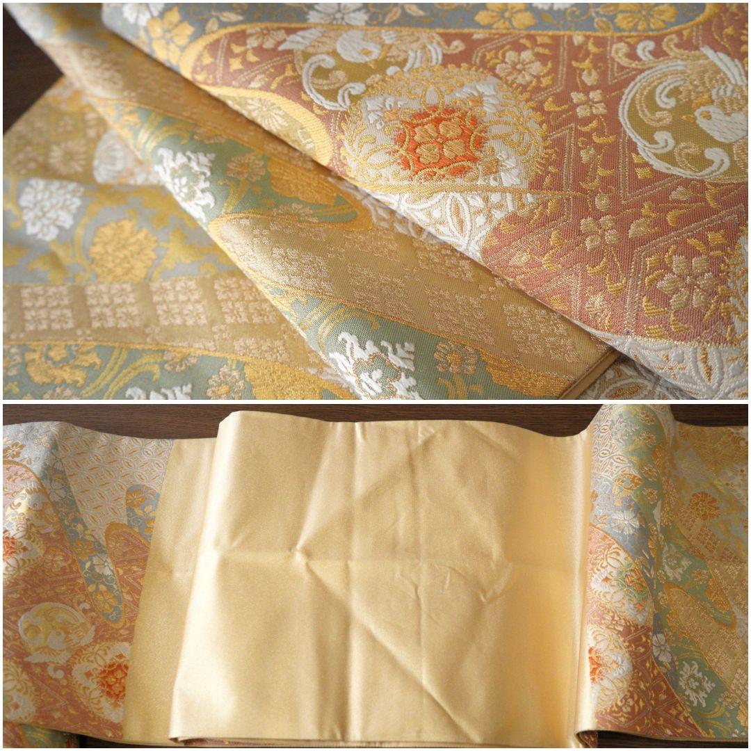 裄丈66.5cm ベージュ訪問着コーディネートフルセット 入学式など 正絹 袷