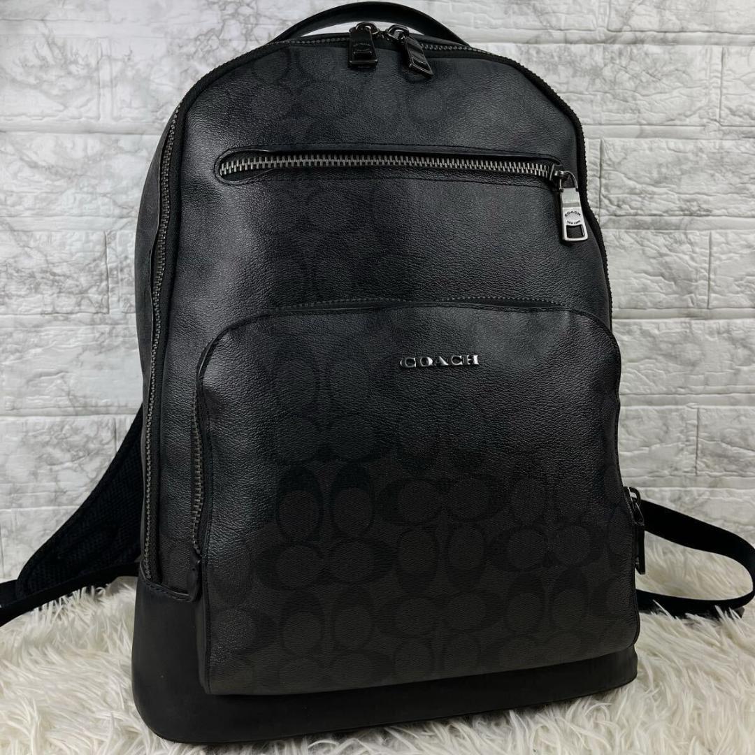 み*ふ様 【美品】COACHコーチ ブラック　ブラウン バックパック イーサン