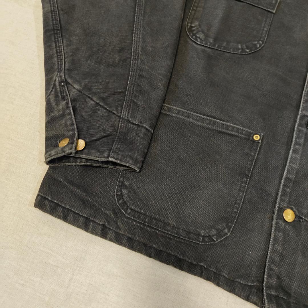 90s USA製 カーハート チョアコート フェード ブラック 黒 CB105