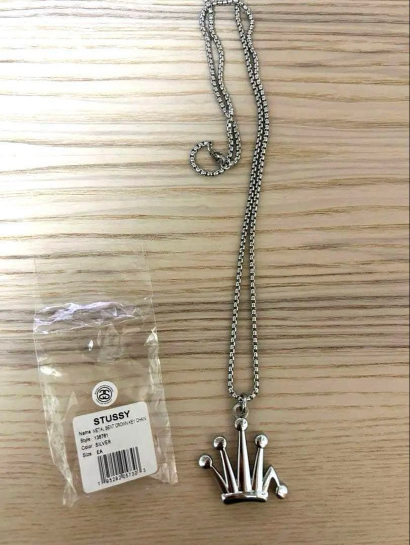 Stussy l Bent Crown Silverネックレス
