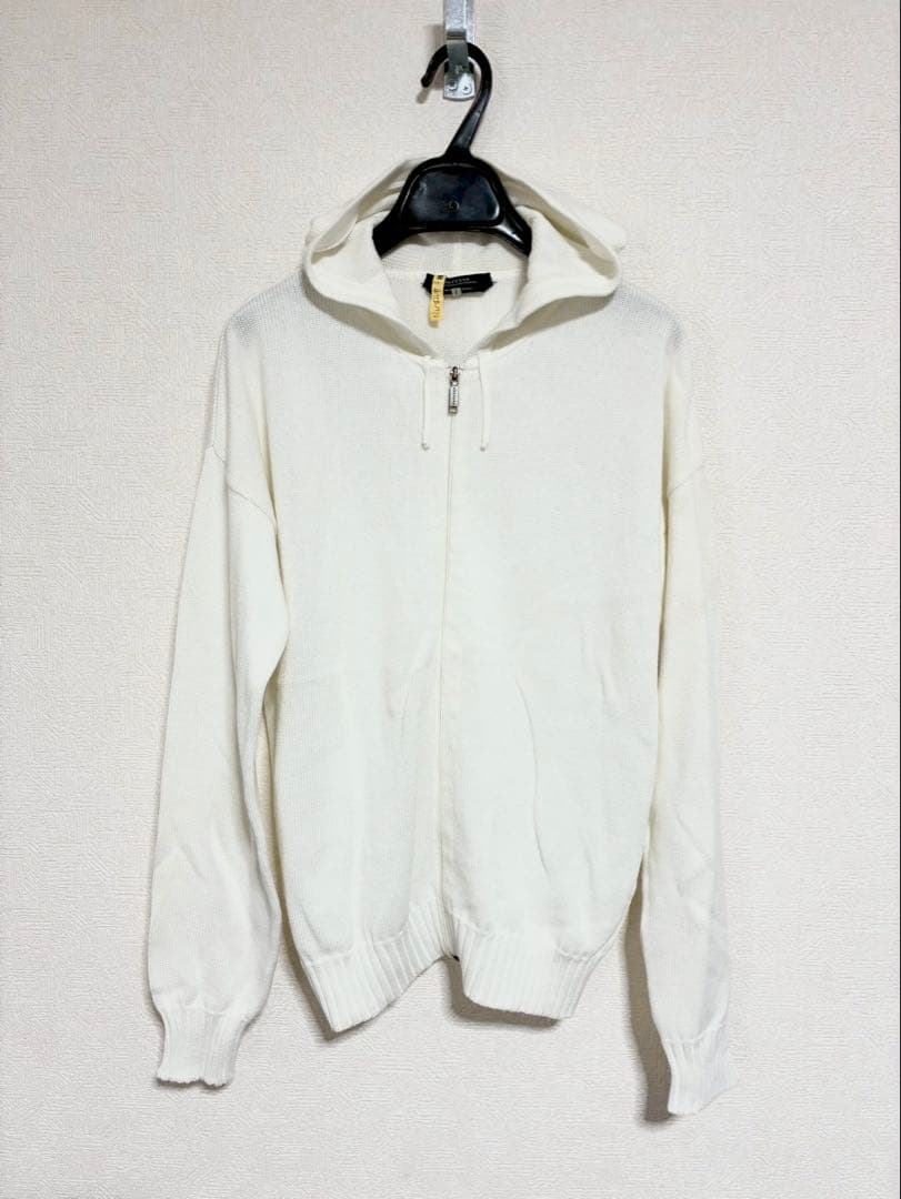 m726◆Max Mara◆白◆ジップフード付パーカー◆日本製◆綿100%◆S