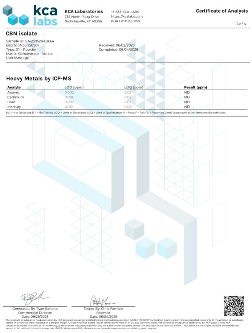リクエスト【CBNアイソレート15g】純度99%以上／欧州産／食品通関＆新基準