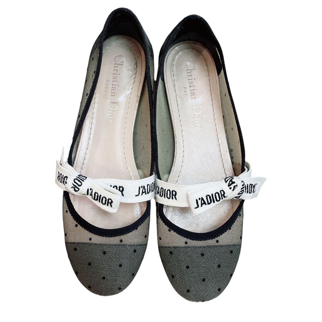 【保存袋付】Christian Dior メッシュ バレエシューズ 35 1/2