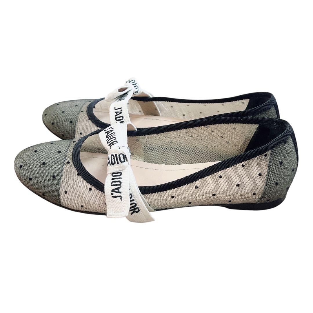 【保存袋付】Christian Dior メッシュ バレエシューズ 35 1/2