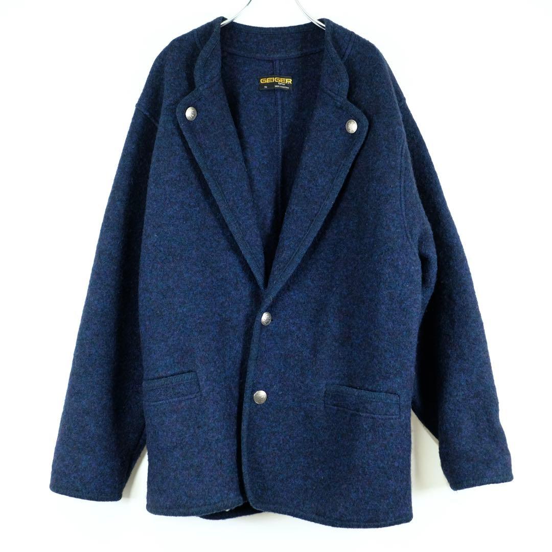 オーストリア製  ガイガー 圧縮ウール チロリアンジャケット 紺