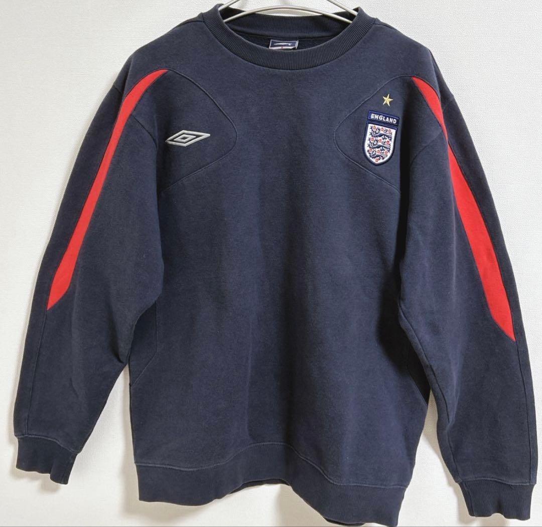 激レア 90s イングランド アンブロ umbro 刺繍ロゴ スウェット 紺　赤