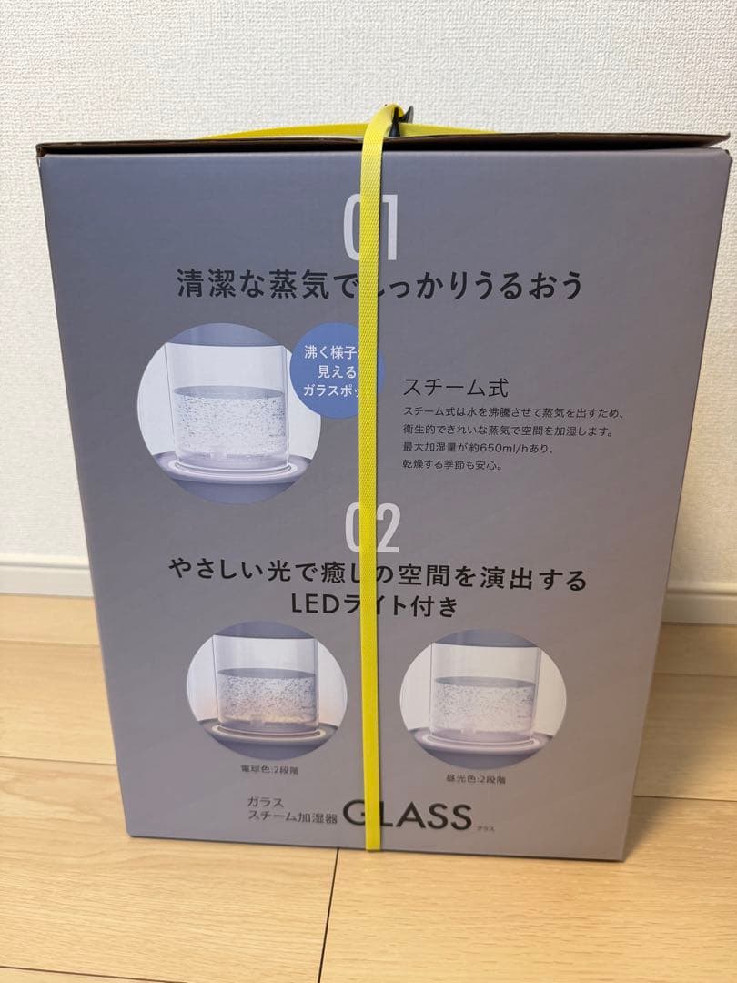 QUADS クワッズ　ガラススチーム加湿器　GLASS