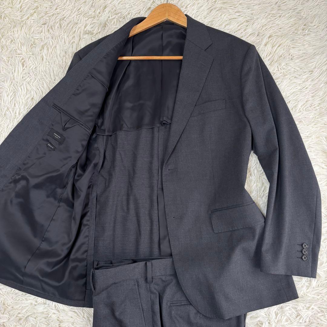 ユニクロ セットアップ スーツ ストレッチウール 背抜き 52 ダークグレー