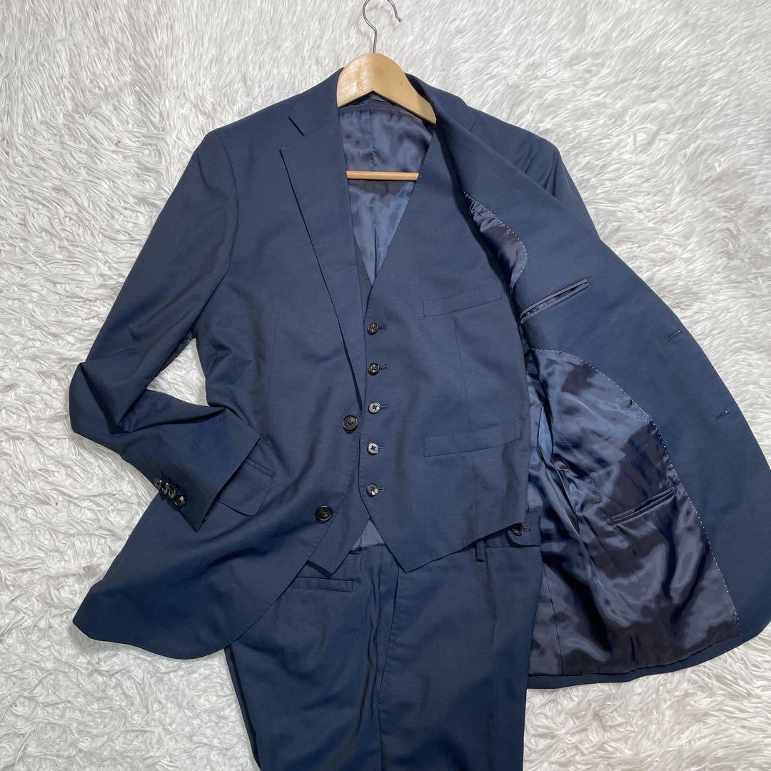 スーツカンパニー　セットアップ　スーツ　ベスト　3ピース　ネイビー　L