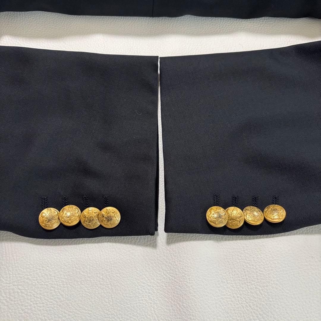 希少 ヒューゴボス 金ボタン ダブルテーラードジャケット Mサイズ 紺ブレ