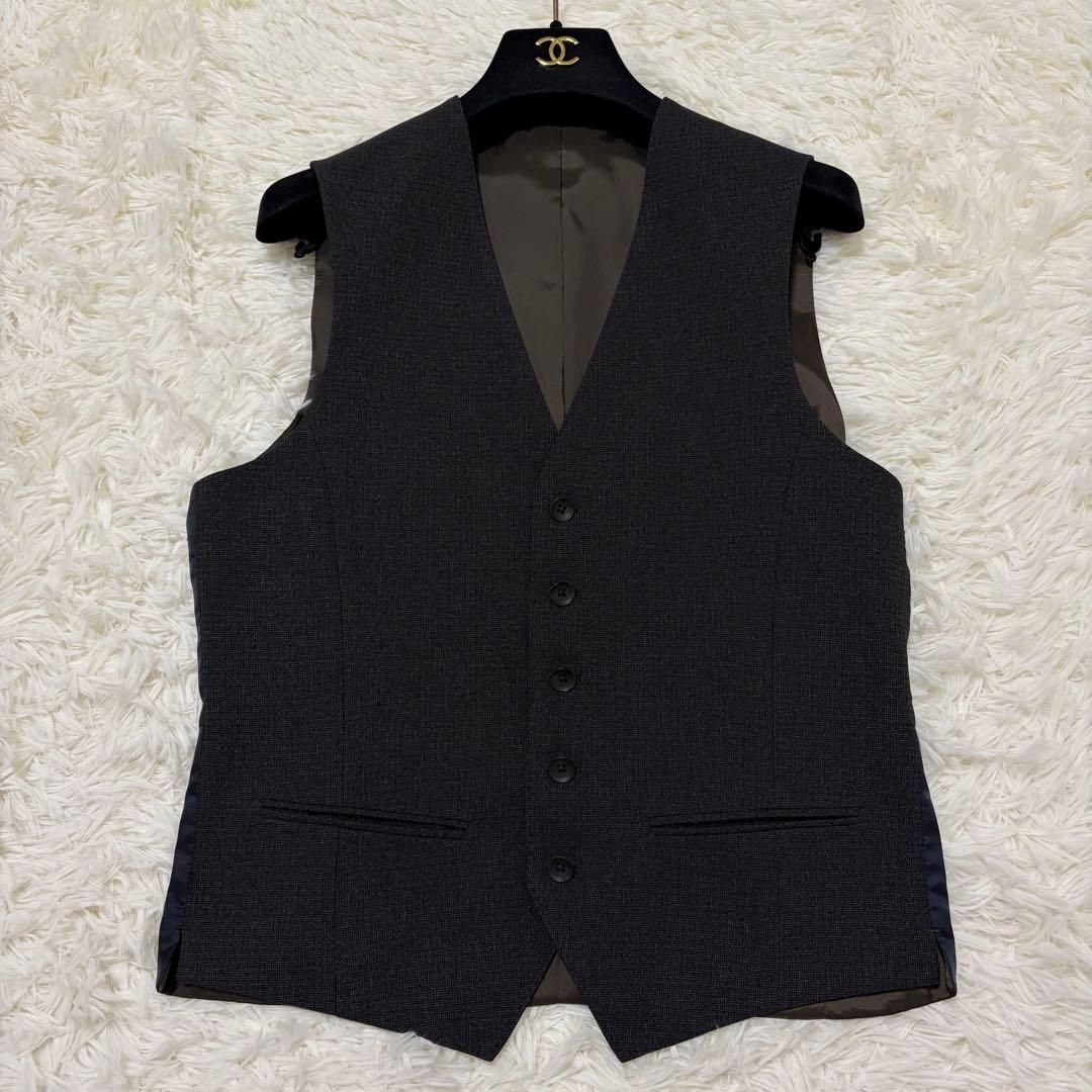 【極美品】パーフェクトスーツファクトリー 洗える3ピースセットアップ ブラウン