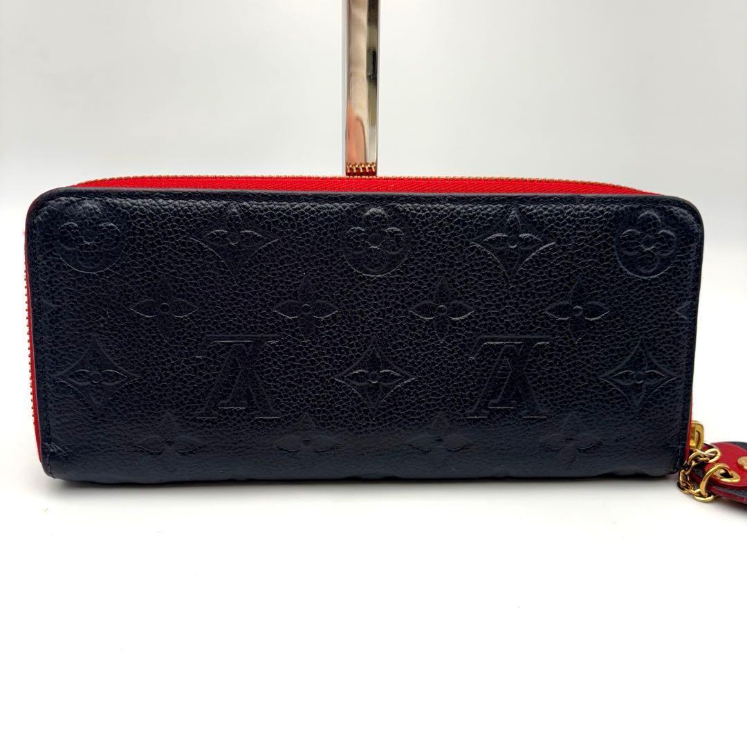 極美品 ルイヴィトン アンプラント ジッピーウォレット クレマンス フラワー 紺
