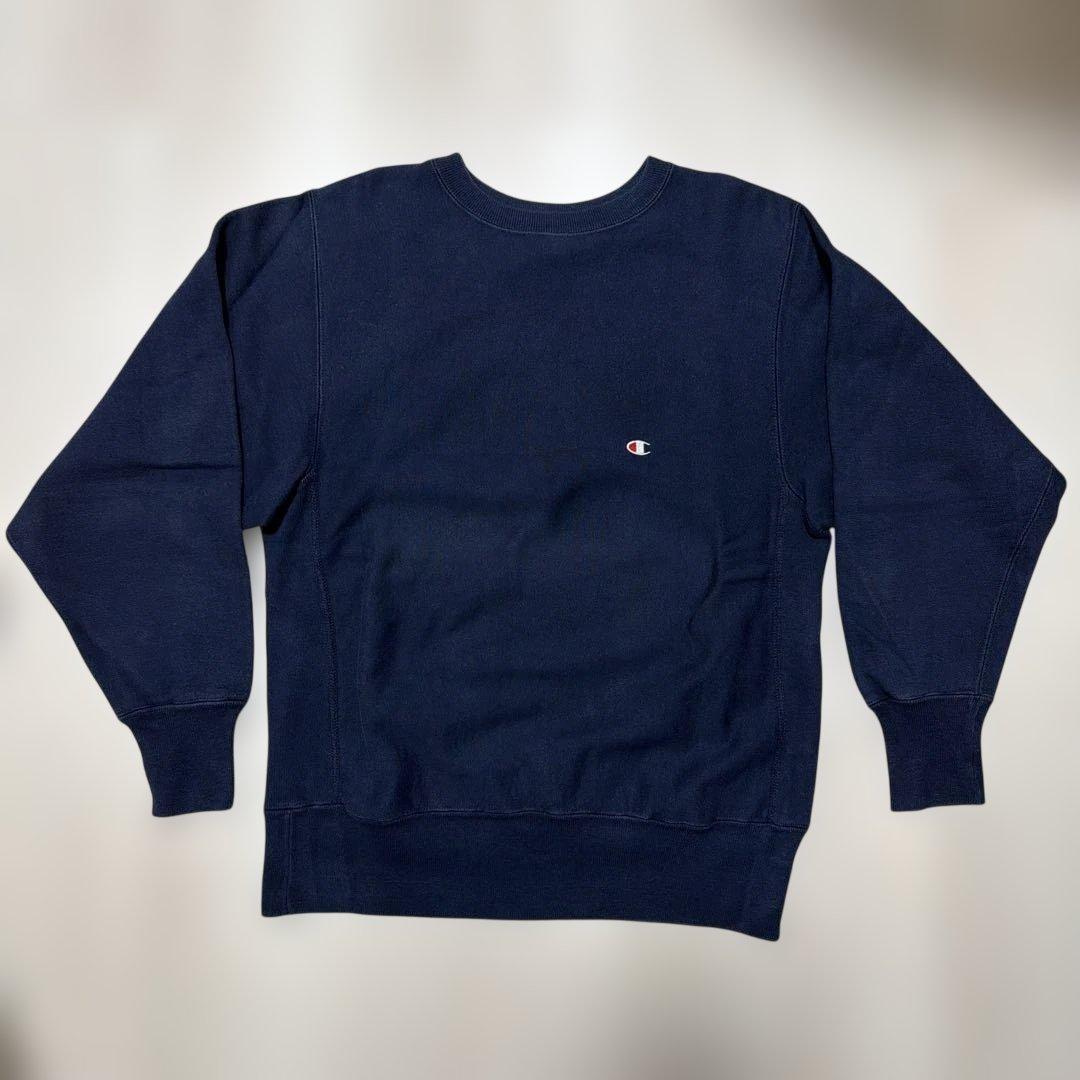 90s 刺繍タグchampion リバースウィーブ vintage ネイビー