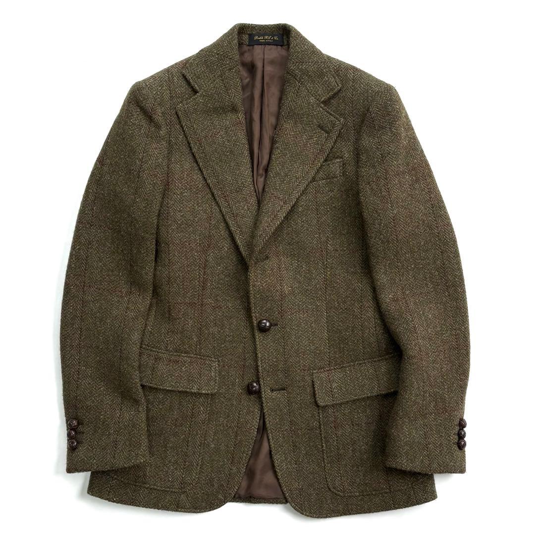 美品 RRL ツイードテーラードジャケット W32 ヘリンボーン イタリア製