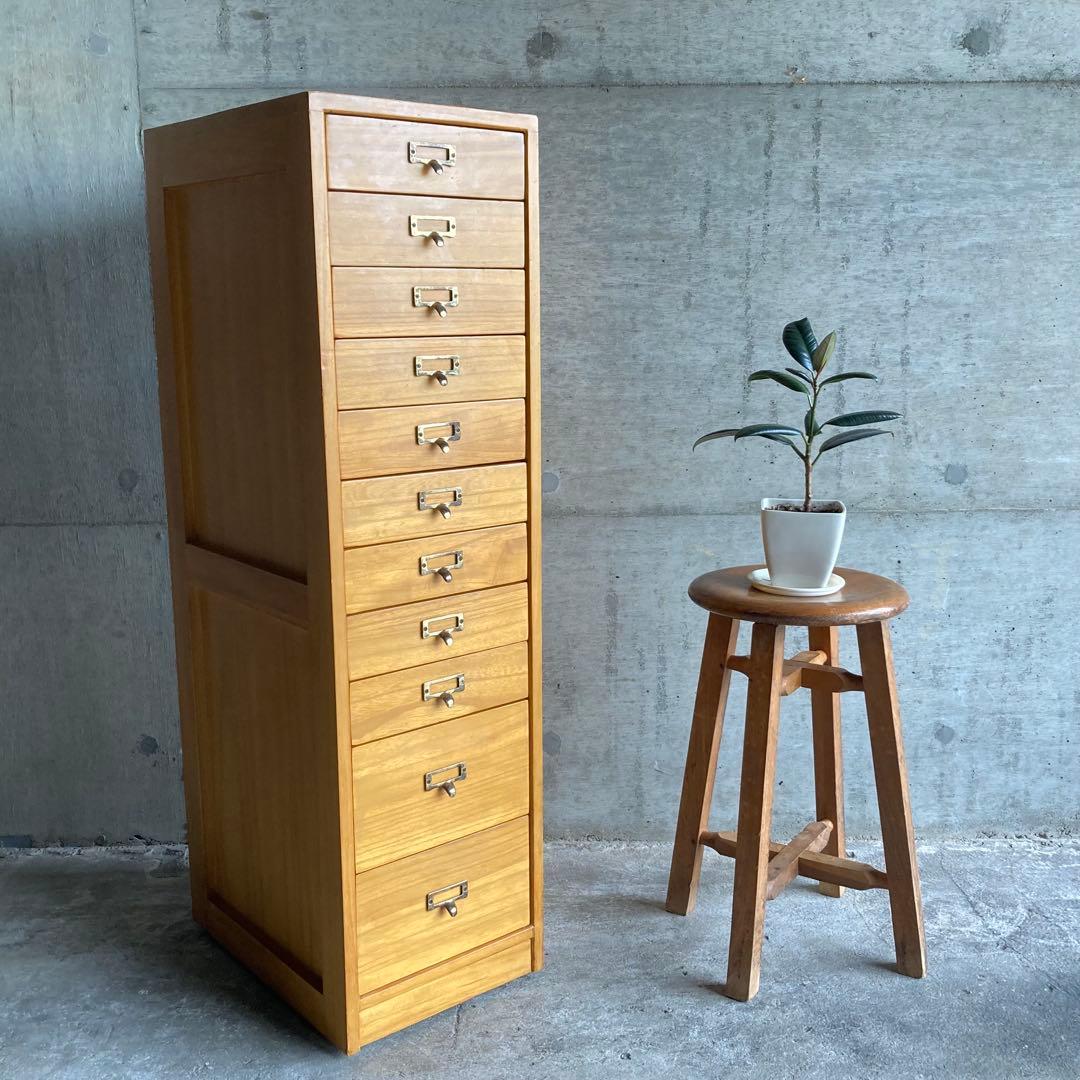 チェスト 多段 11段 引き出し キャビネット ワゴン 箪笥 キャスター付 木製