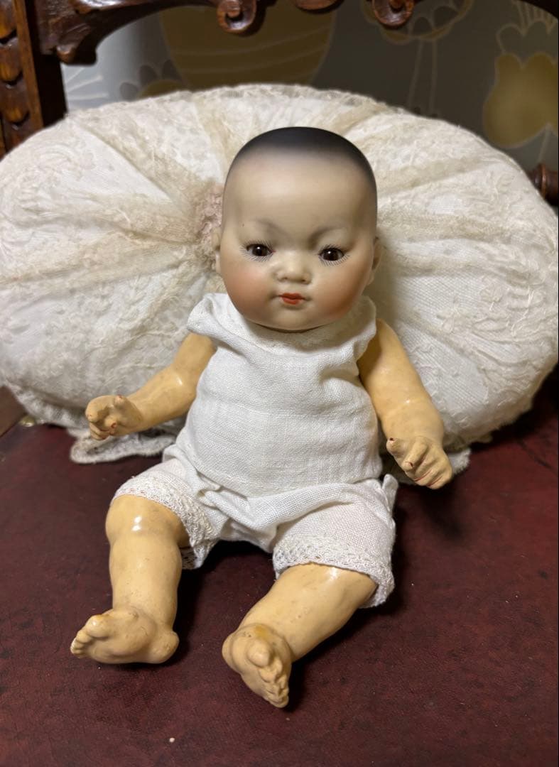 アンティークビスクドール アーモンドマルセル オリエンタルベビーアジアンドール
