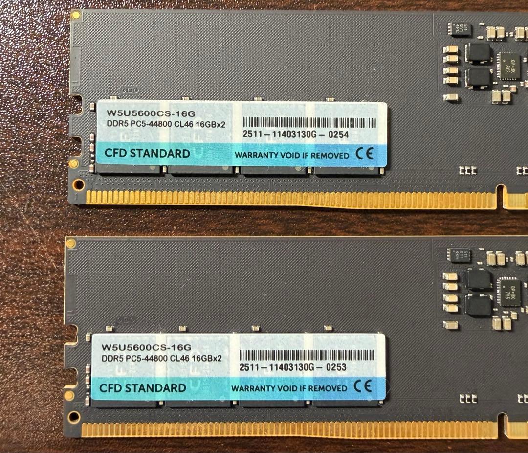 メモリー W5U5600CS-16G DDR5 PC5-44800 CL46 16GBx2
