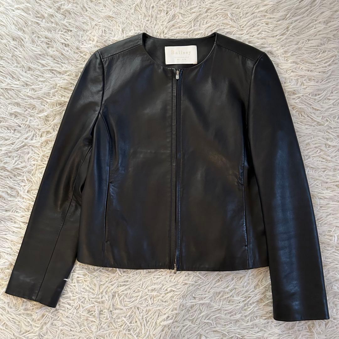 美品　ボールジィ　レザージャケット　ノーカラー　シングル　ラムレザー　柔らか