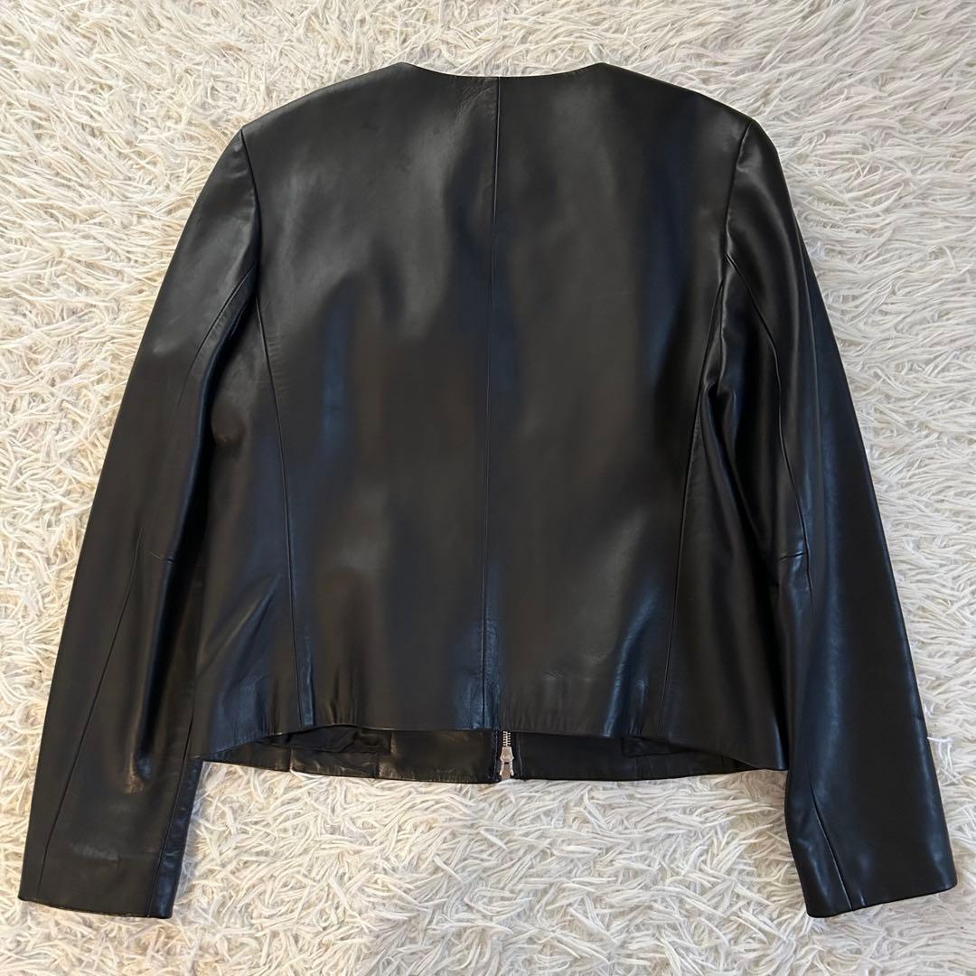 美品　ボールジィ　レザージャケット　ノーカラー　シングル　ラムレザー　柔らか