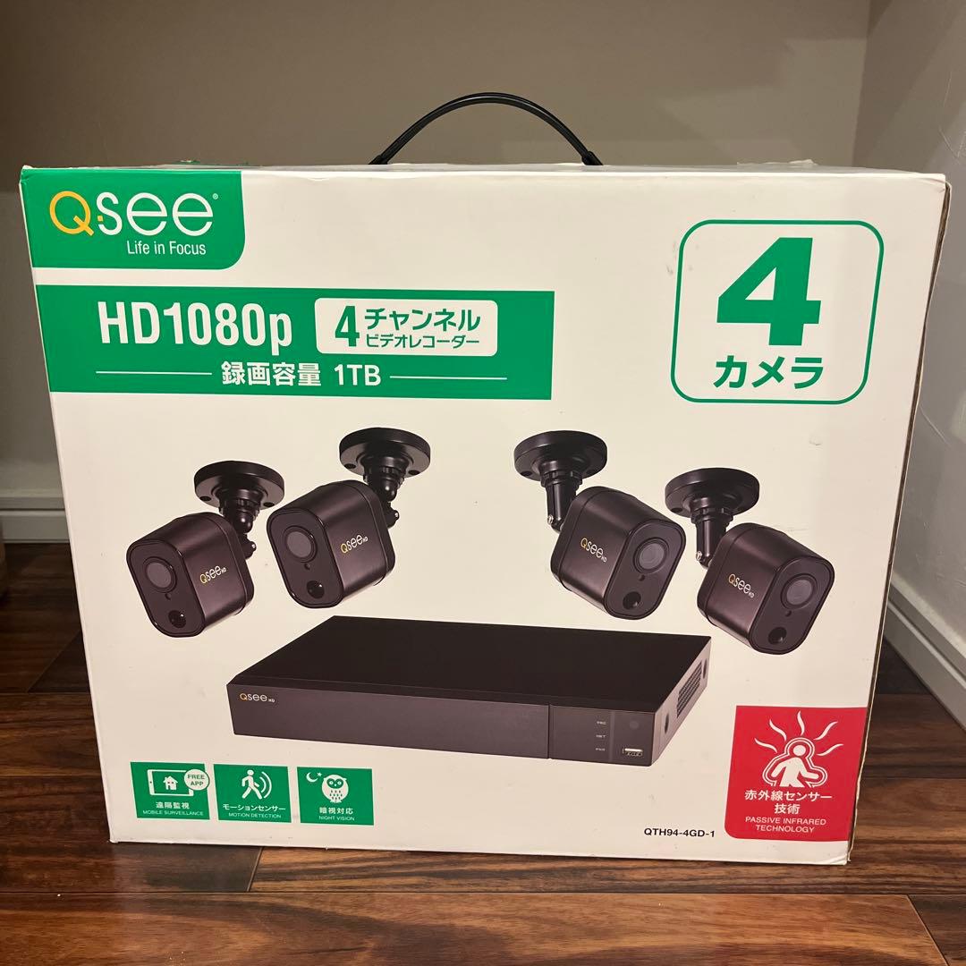 【新品未使用】Qsee 4チャンネルビデオレコーダー HD1080p 監視カメラ
