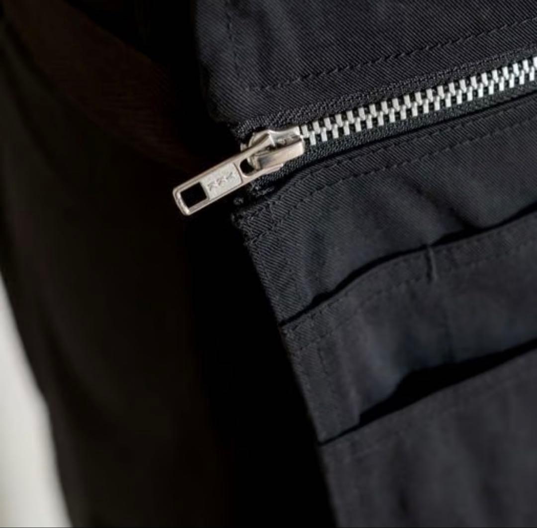 pockets Long black nylon chino 美容師　エプロン