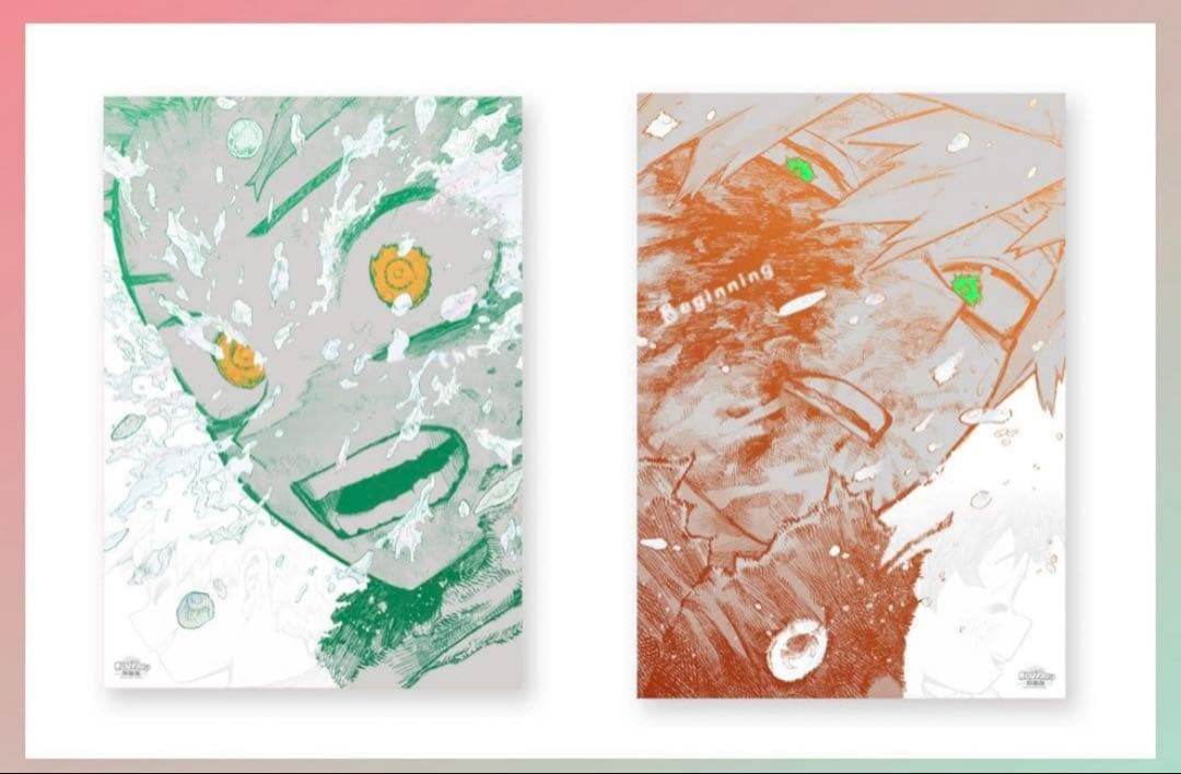 僕のヒーローアカデミア　原画展　アートポスター　緑谷出久　爆豪勝己