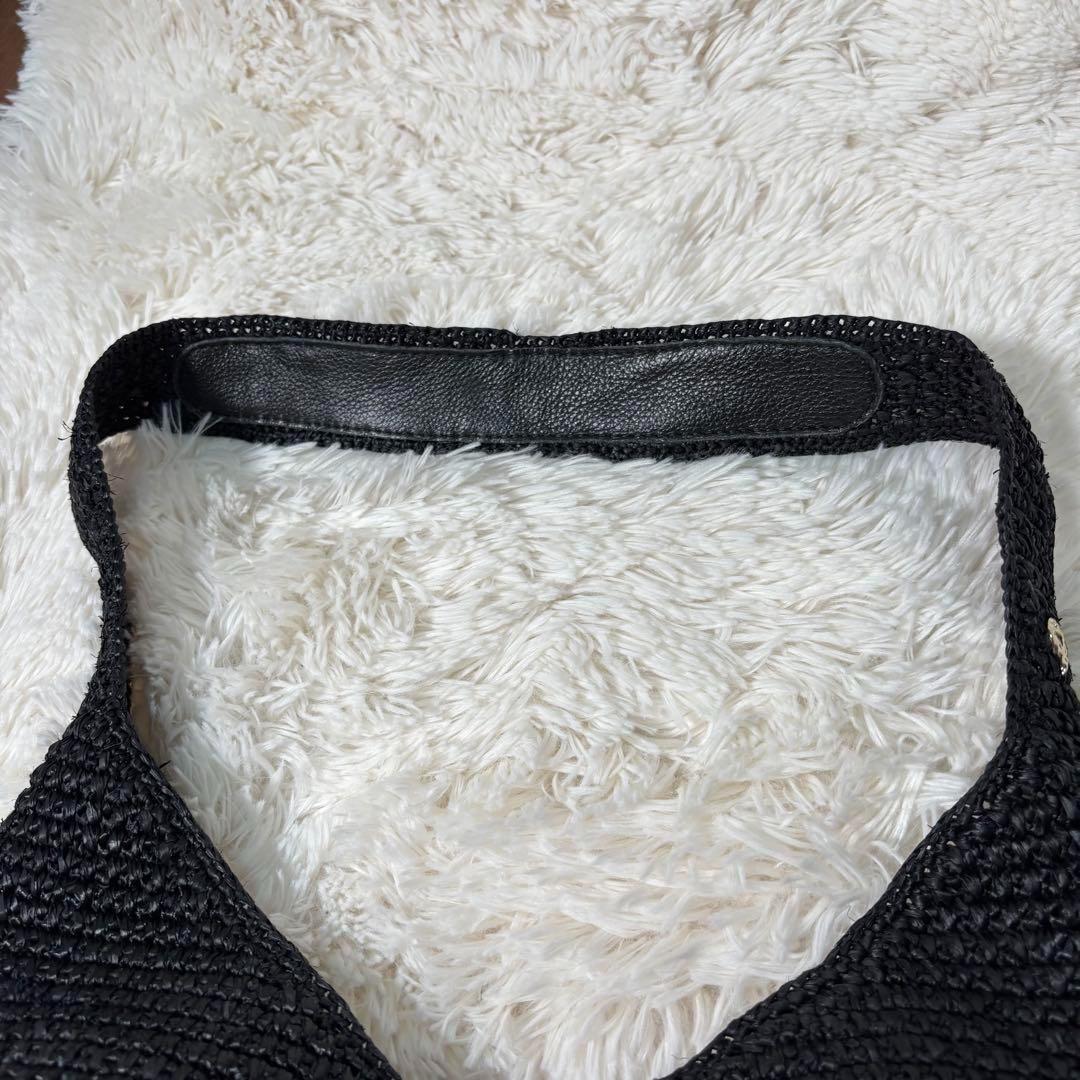 美品☆HELEN KAMINSKI バイカラー カゴバッグ ショルダーラフィア